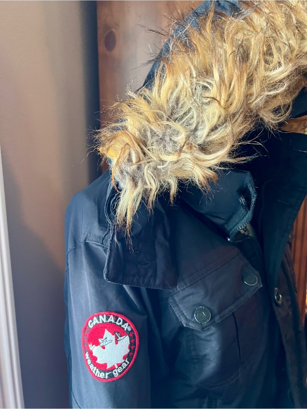 Canada 🇨🇦 Weather Gear Black Women's Parka with Fur-Trimmed Hood